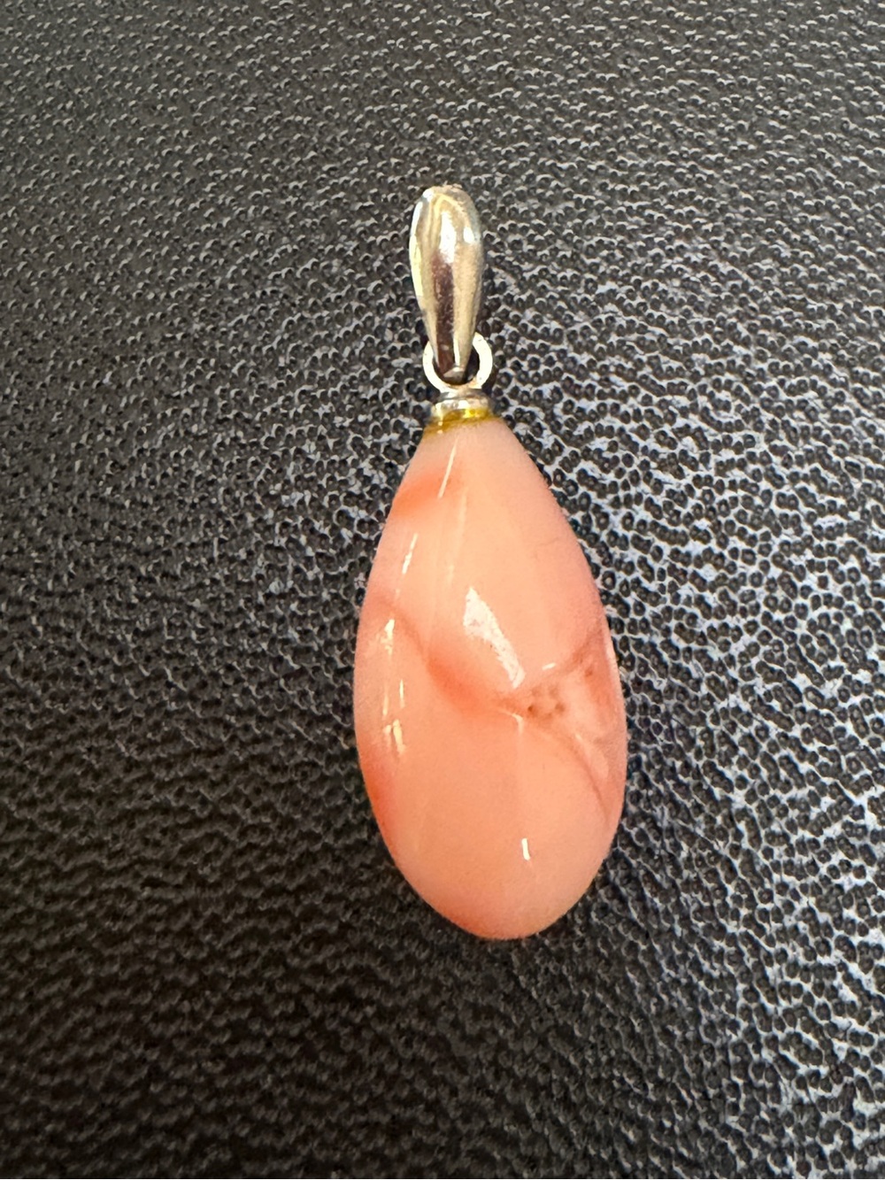 Pristine angel skin pink blush coral pendant